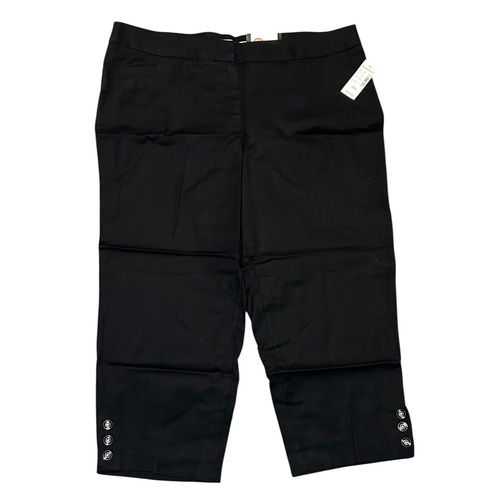 Roz & Ali Secret Agent Tummy Control Capri Pants Black Size 14 Short Dressbarn